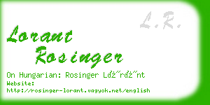 lorant rosinger business card